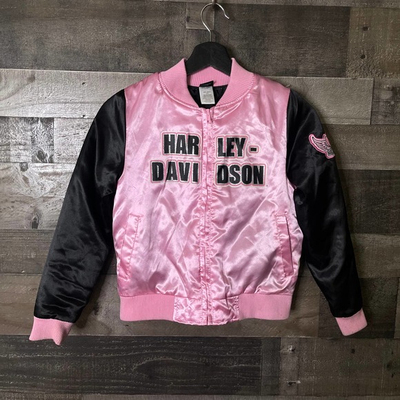SOLD Harley Davidson Girls Bomber Jacket 7/8 - Picture 1 of 3